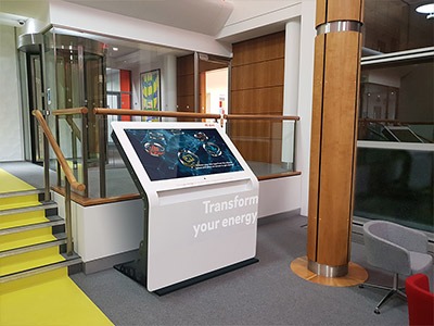 2020-Contour-Kiosk-3 Woman Using Interactive Table