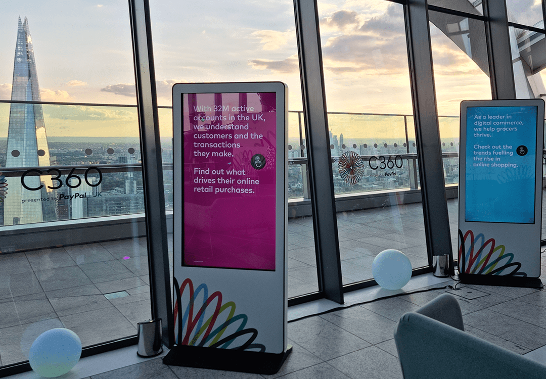 Paypal Event Interactive Digital Signage Totem Rental