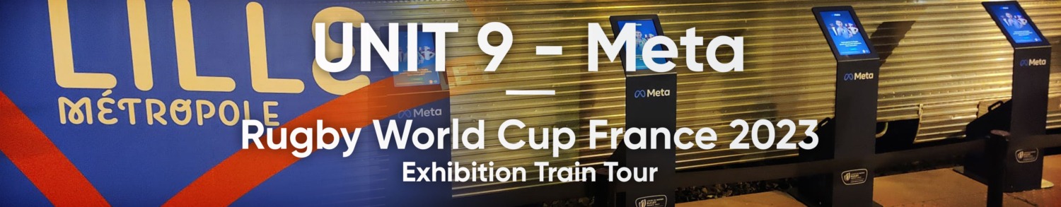 Unit 9 & Meta tablet kiosk banner
