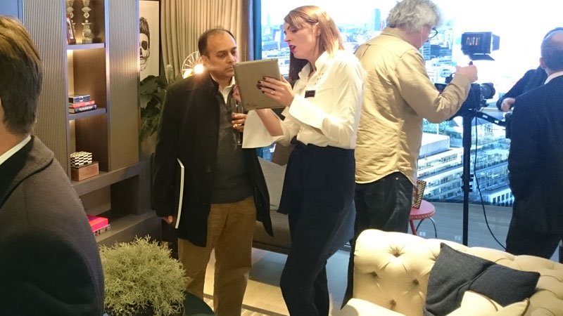 Client being shown ipad softare