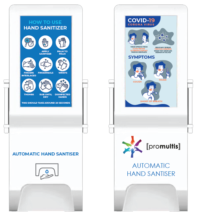 bespoke graphics for hand sanitiser kiosk