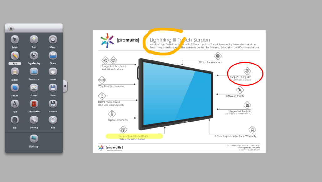 promultis uboardmate whiteboard