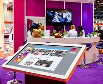 Mitie exhibition interactive screen and table