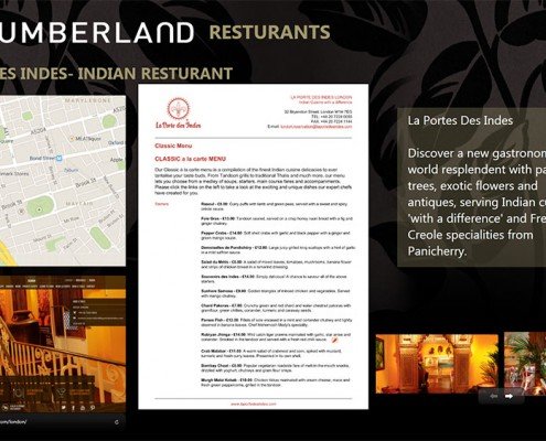 Restaurant Menu- La portes des indes